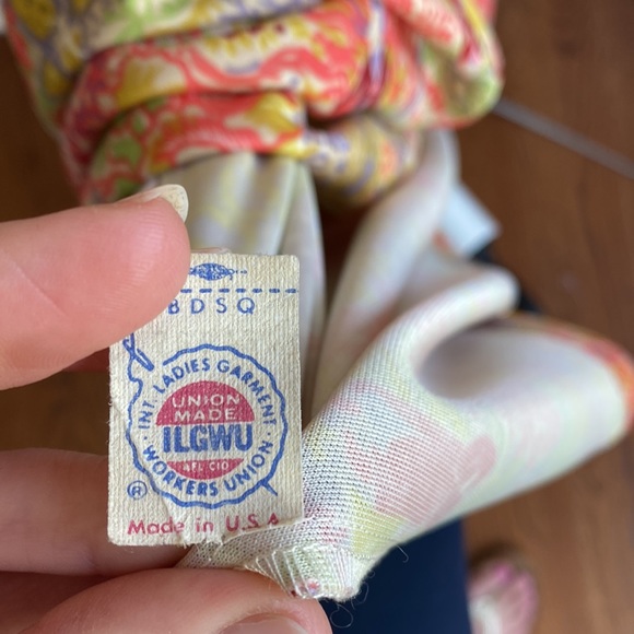 ✨Stunning Leslie Fay VINTAGE 70’S POLY SHIRT FRINGE MAXI DRESS BOHO CHIC - S/M - Picture 7 of 10